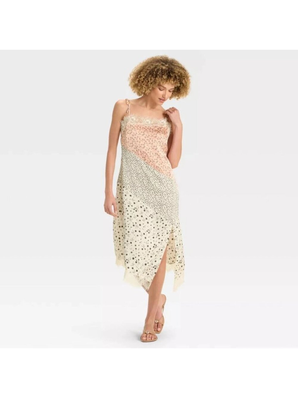 Floral Lace Slip Dress By Future Collective In Multicolor Pattern - Size S